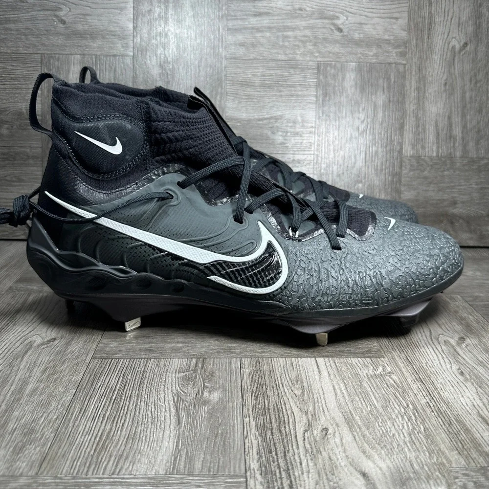 Nike Alpha Huarache NXT Mid Mens 14 Black White Metal Cleats NEW DJ6517-010
